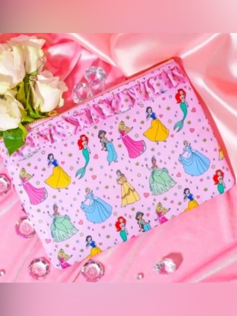 Stoney Clover Lane x Disney Princess Never Stop Dreaming Zip Flat Pouch Pink